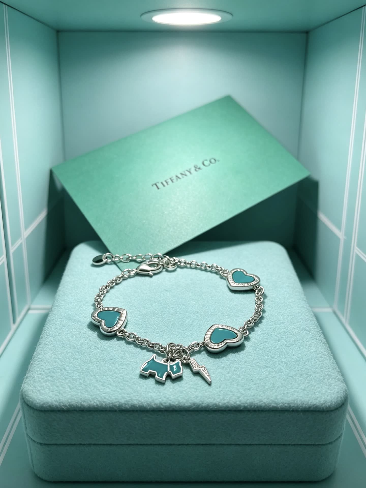 Tiffany & Co. Blue Enamel Heart Bracelet